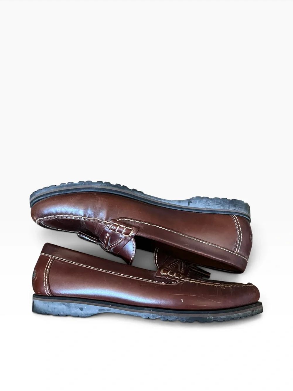 Vtg G.H. Bass & Co. Weejuns Roosevelt Men Brown Leather Tassel Shoes Loafer 8.5M